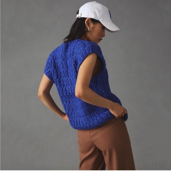 Anthropologie English Factory Chunky Knit Oversized Sweater Vest - Picture 2 of 11